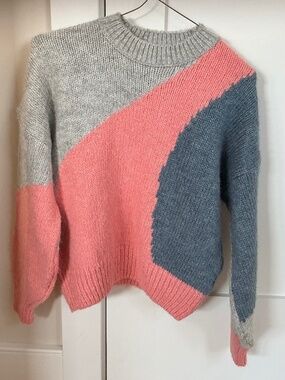Topshot color blocked abstract sweater